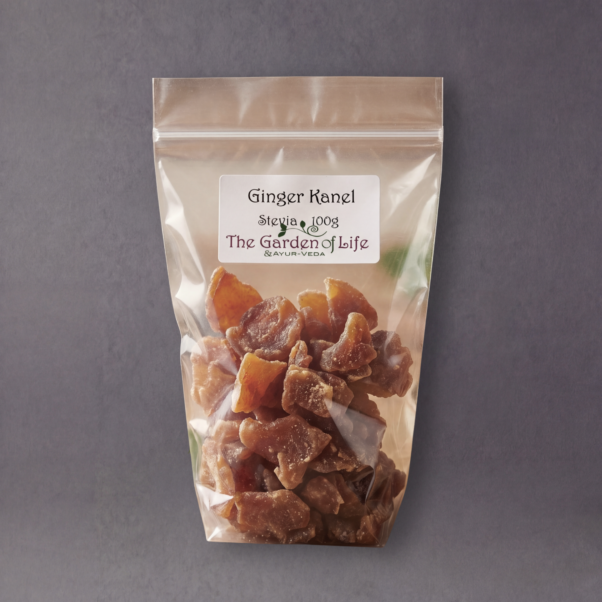 Fresh ginger root with cinnamon and stevia from GRAINED Garden of Life, showcasing natural ingredients in a vibrant setting.