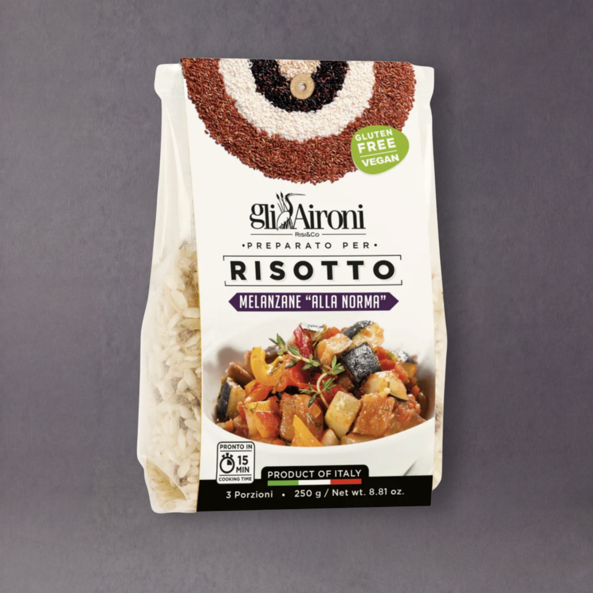 Gli Aironi – Gluten-Free Risotto alla Norma with Eggplant & Tomato 250g