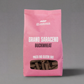 Organic Gustosa Buckwheat Fusilli pasta made from 100% buckwheat, gluten-free, shown in a clear package.