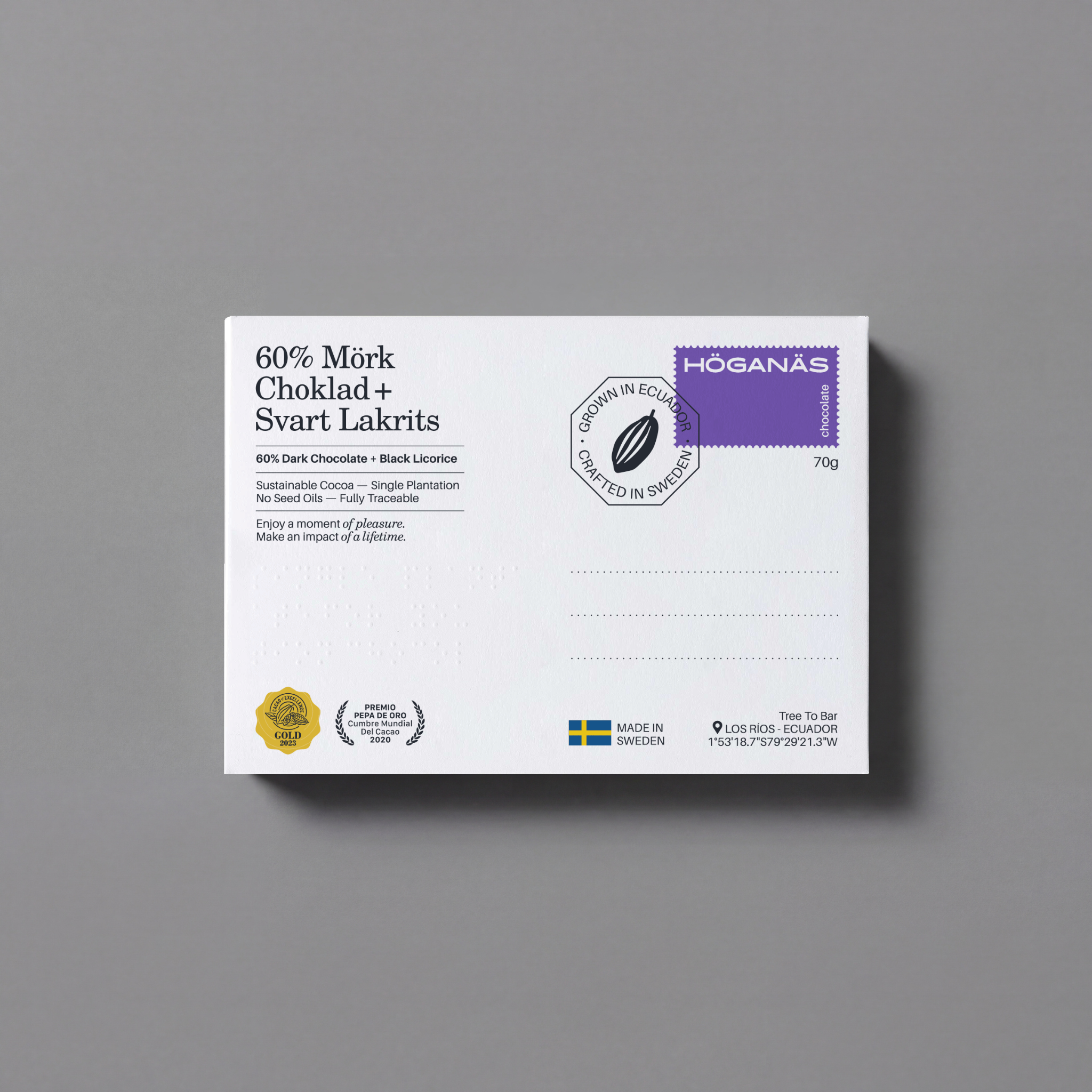 Höganäs Chocolate — Dark Chocolate Bars (70g)