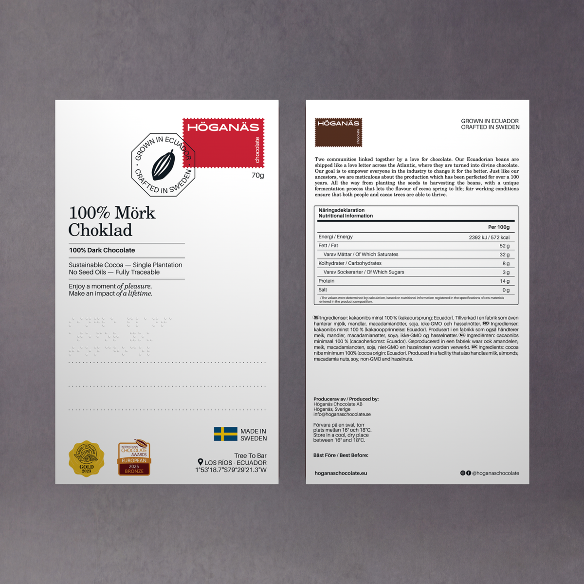Höganäs Choklad — Mörka chokladkakor (70g)