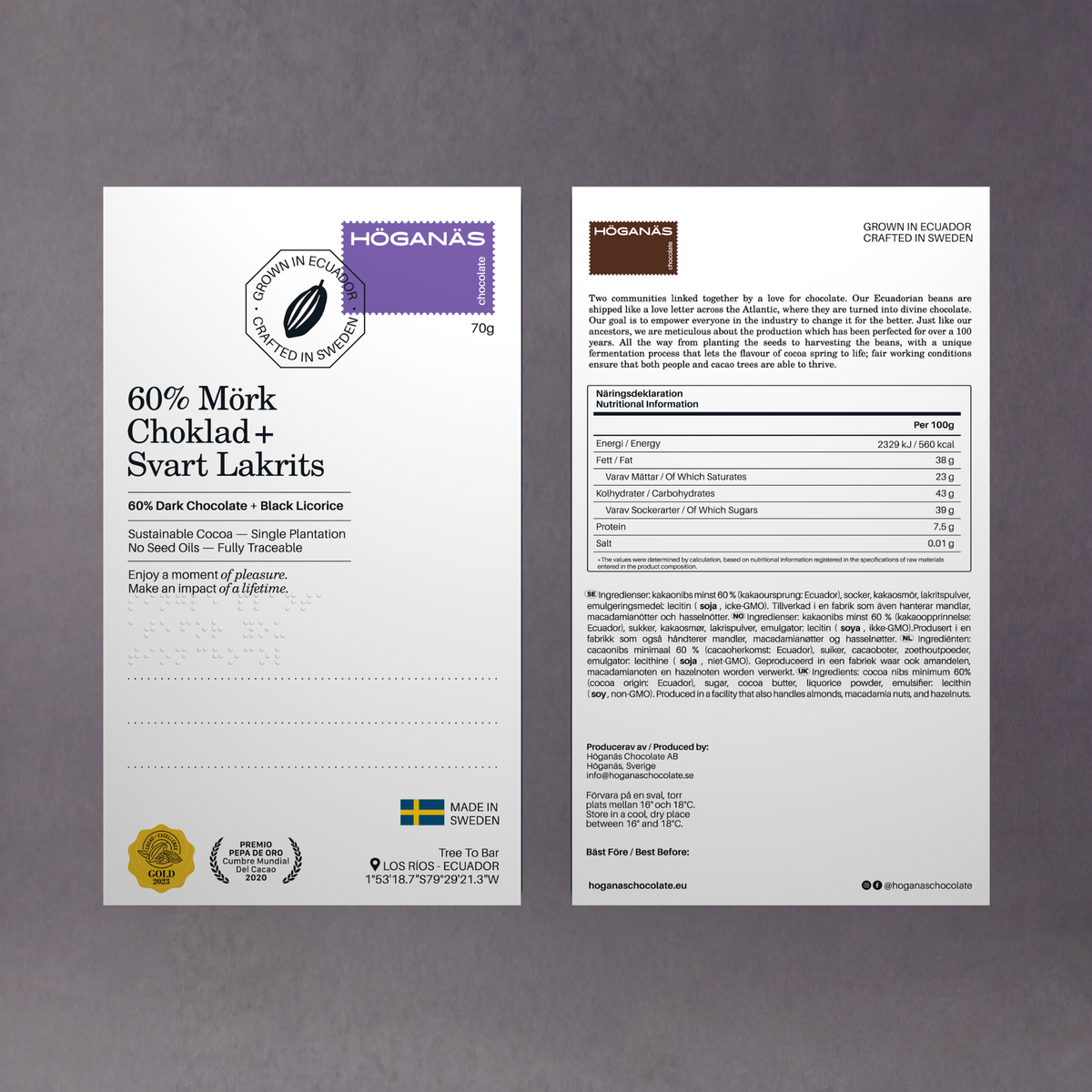 Höganäs Choklad — Mörka chokladkakor (70g)