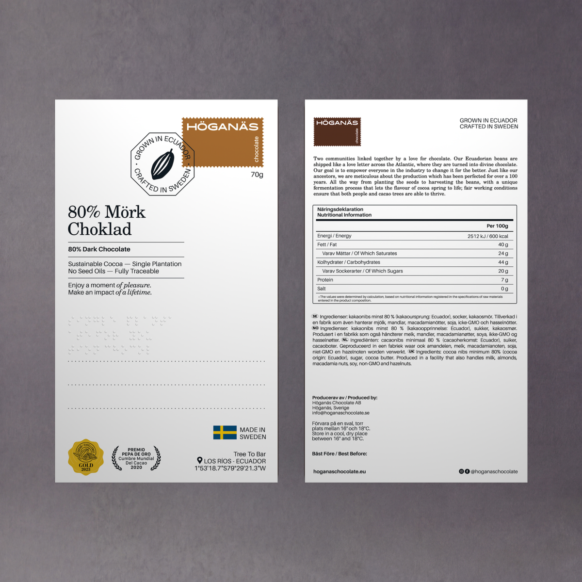 Höganäs Choklad — Mörka chokladkakor (70g)
