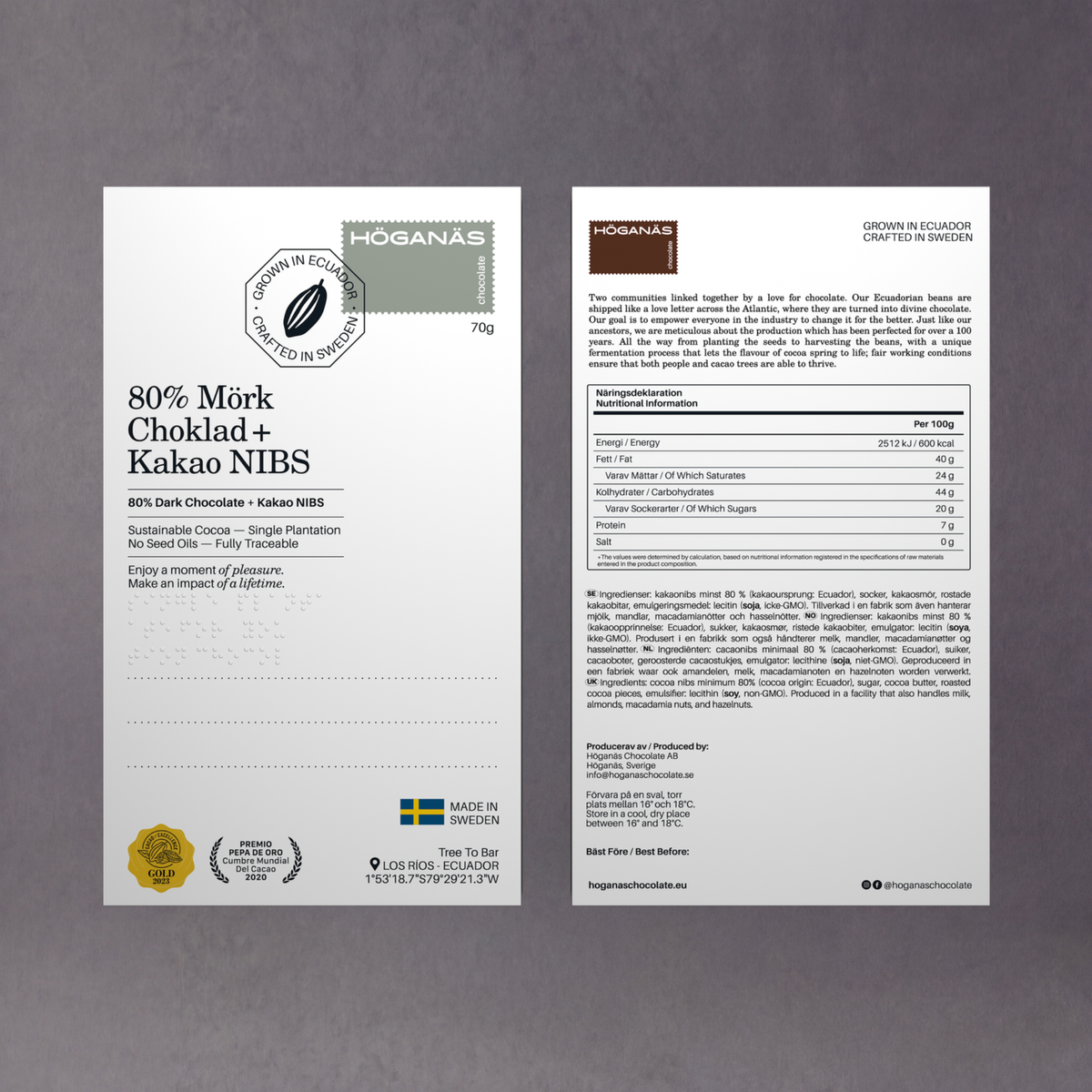 Höganäs Choklad — Mörka chokladkakor (70g)