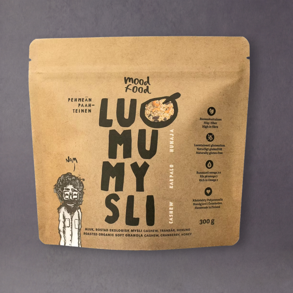 Moodfood Organic Soft Muesli - Cashew, Cranberry & Honey