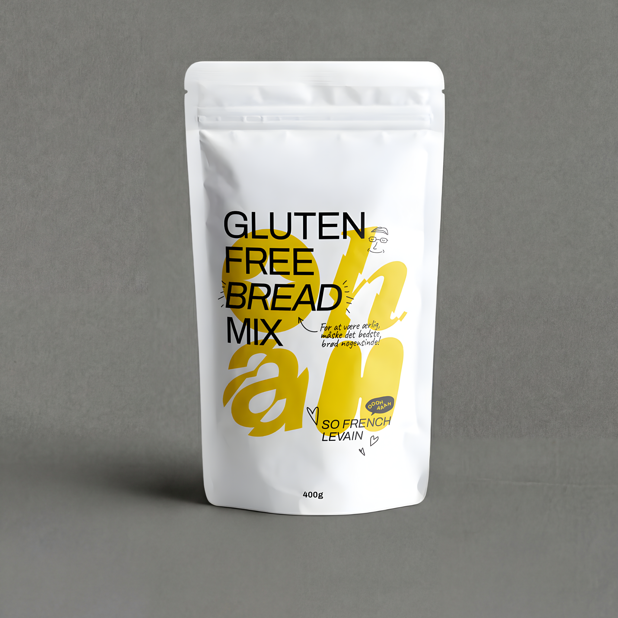 Gluten-free bread baking mix by GRAINED CO., 400g OhAh! Alternative Baking Mixes package, ready for baking.