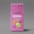 Pep & Lekker mixed seed crackers in original flavor, showcasing crispy, seed-filled snack with a golden-brown texture.