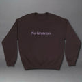 Gray crewneck sweatshirt from GRAINED CO. with "No Gluteno" print, made from soft, comfortable material.
