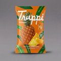 Dried organic pineapple slices from Truppi, showcasing golden, textured dehydrated pineapple pieces on a neutral background.