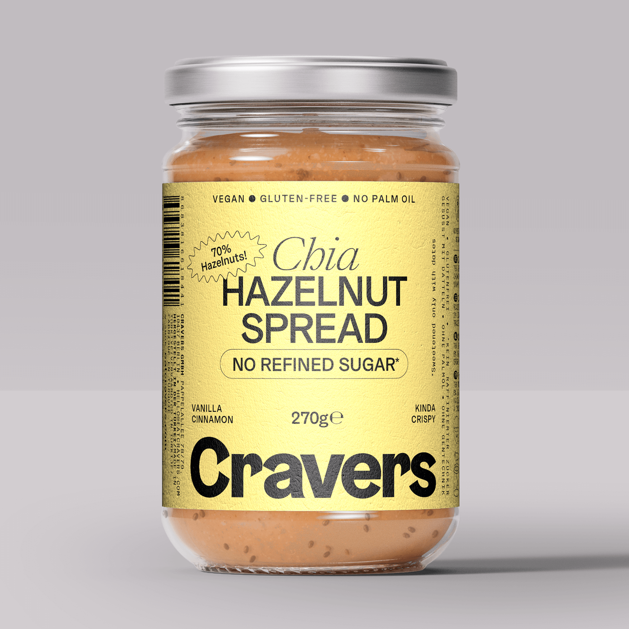 CRAVERS Chia- och hasselnötspålägg