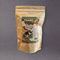 Crispy Hallstavik Tempe Chips by GRAINED, Swedish tempeh snacks with golden-brown, crunchy texture in a close-up image.
